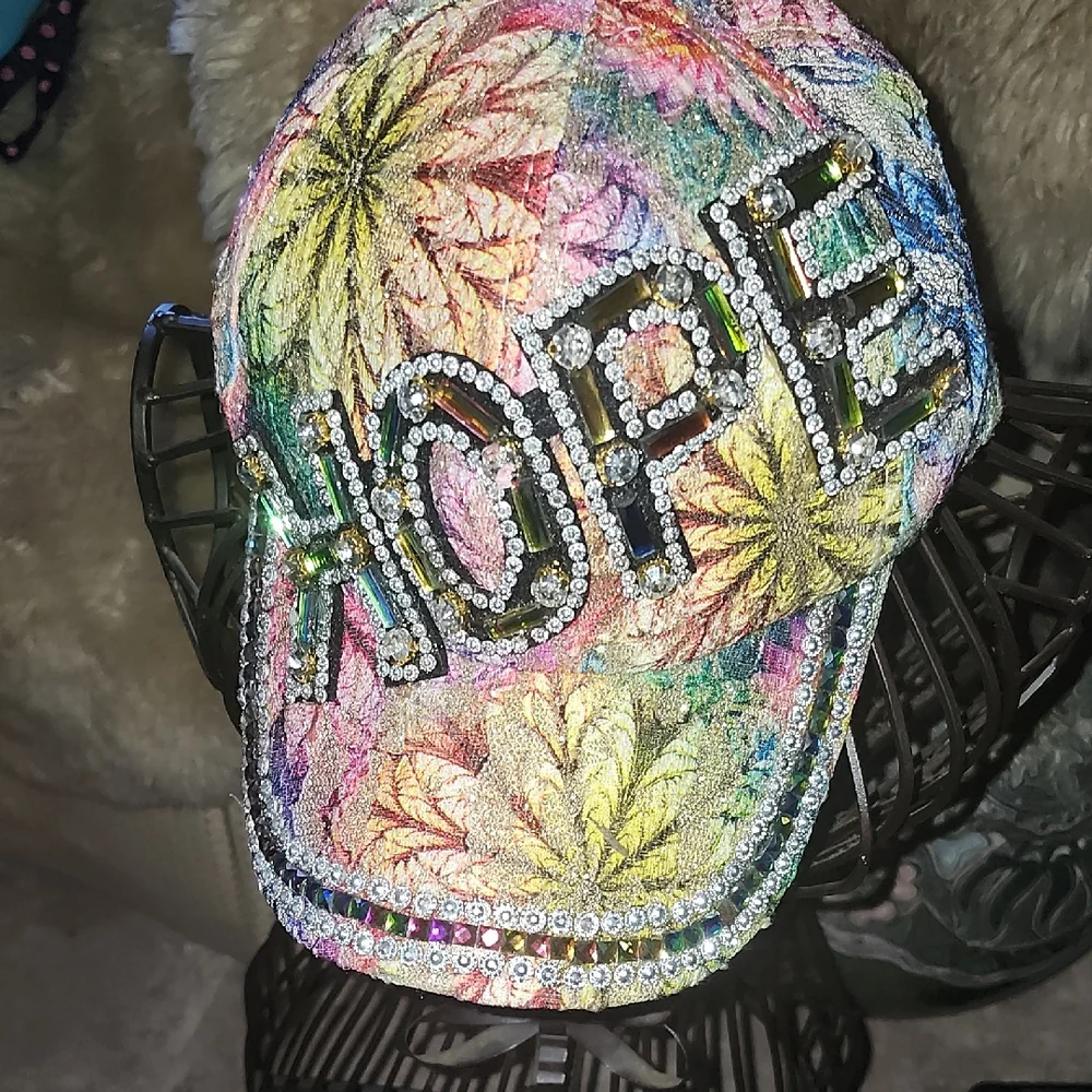 Colorful Hope Cap with Rhinestone Accents